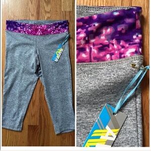 NEW Aviva Cropped Yoga Pants Leggings Gray 719